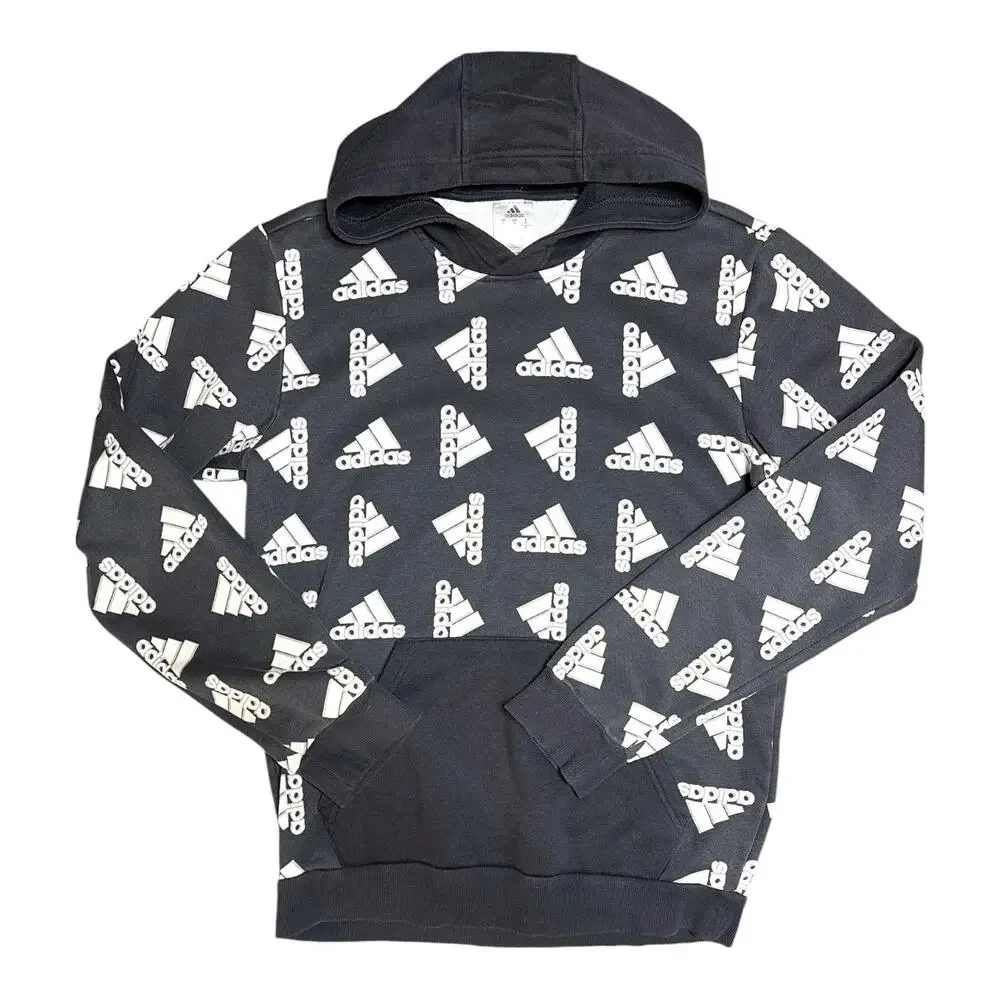 Adidas Allover Badge of Sport Hoodie Sweatshirt size Small